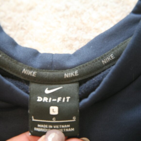 Nike Dri-FIt, Men's Crewneck Sweatshirt, Size Large, Navy Blue - Picture 3 of 3
